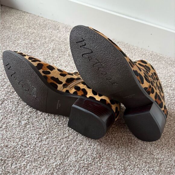 Matisse Billie Calf Hair Bootie Leopard cheetah print  Matisse Billie Leopard Calf Hair Ankle Booties Side Zip 7.5 Boho